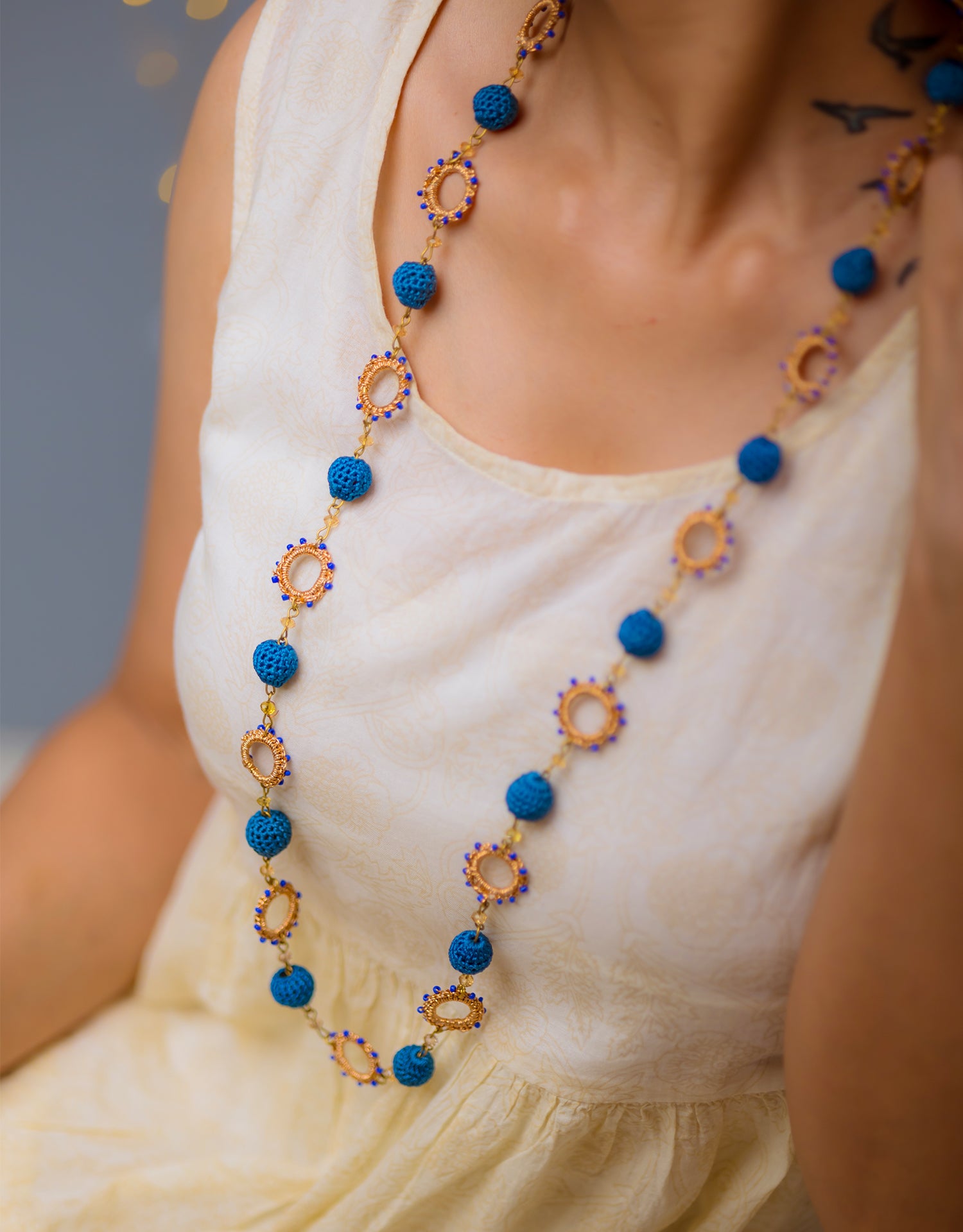 Cobalt Blue Small Medallion Necklace – PINCH