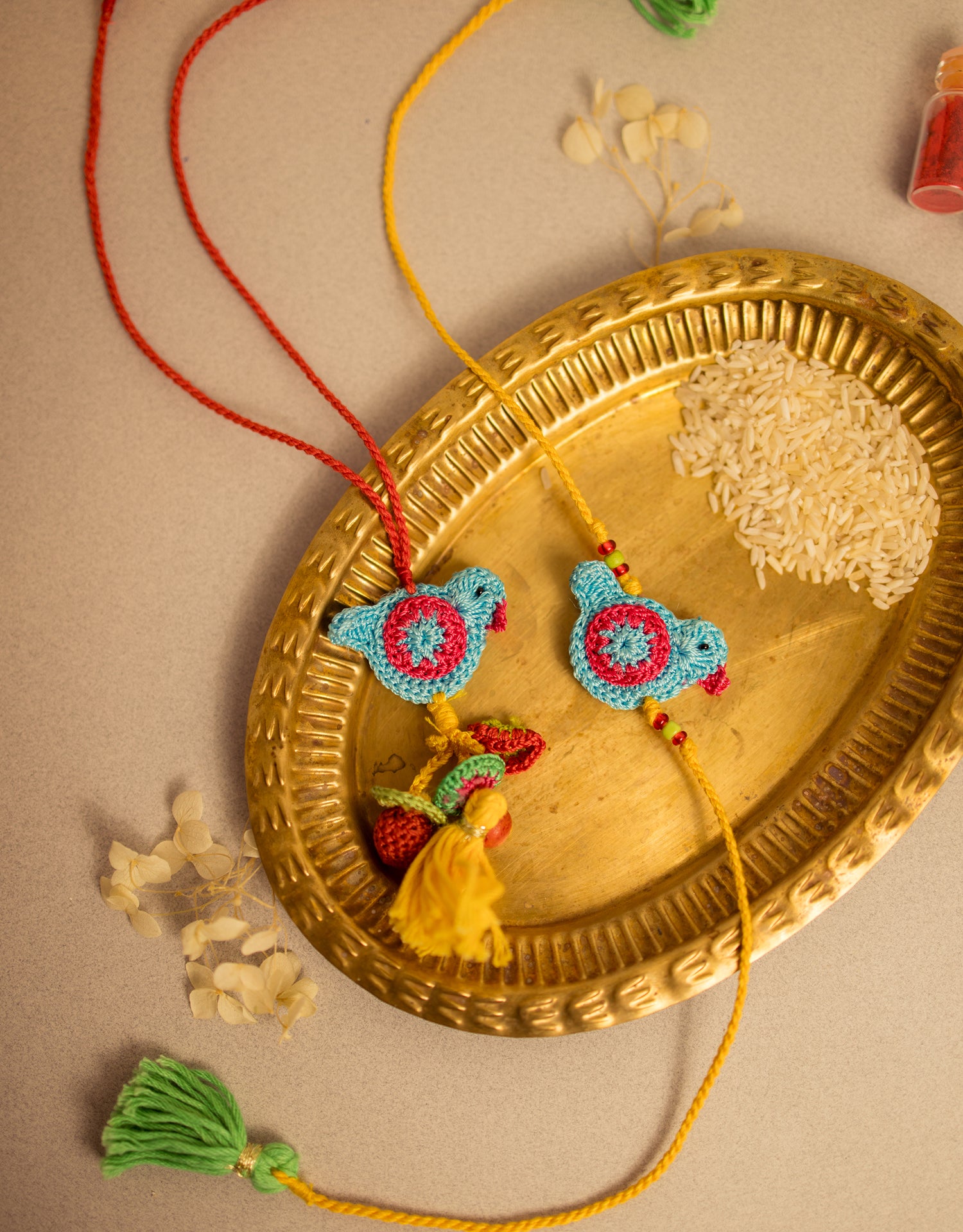Rakhi & Lumba Set Blue Birds (Set of 2) – Samoolam Crafts