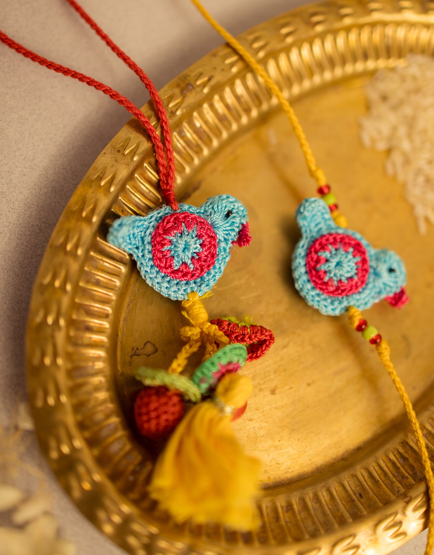 Rakhi & Lumba Set Blue Birds (Set of 2) – Samoolam Crafts