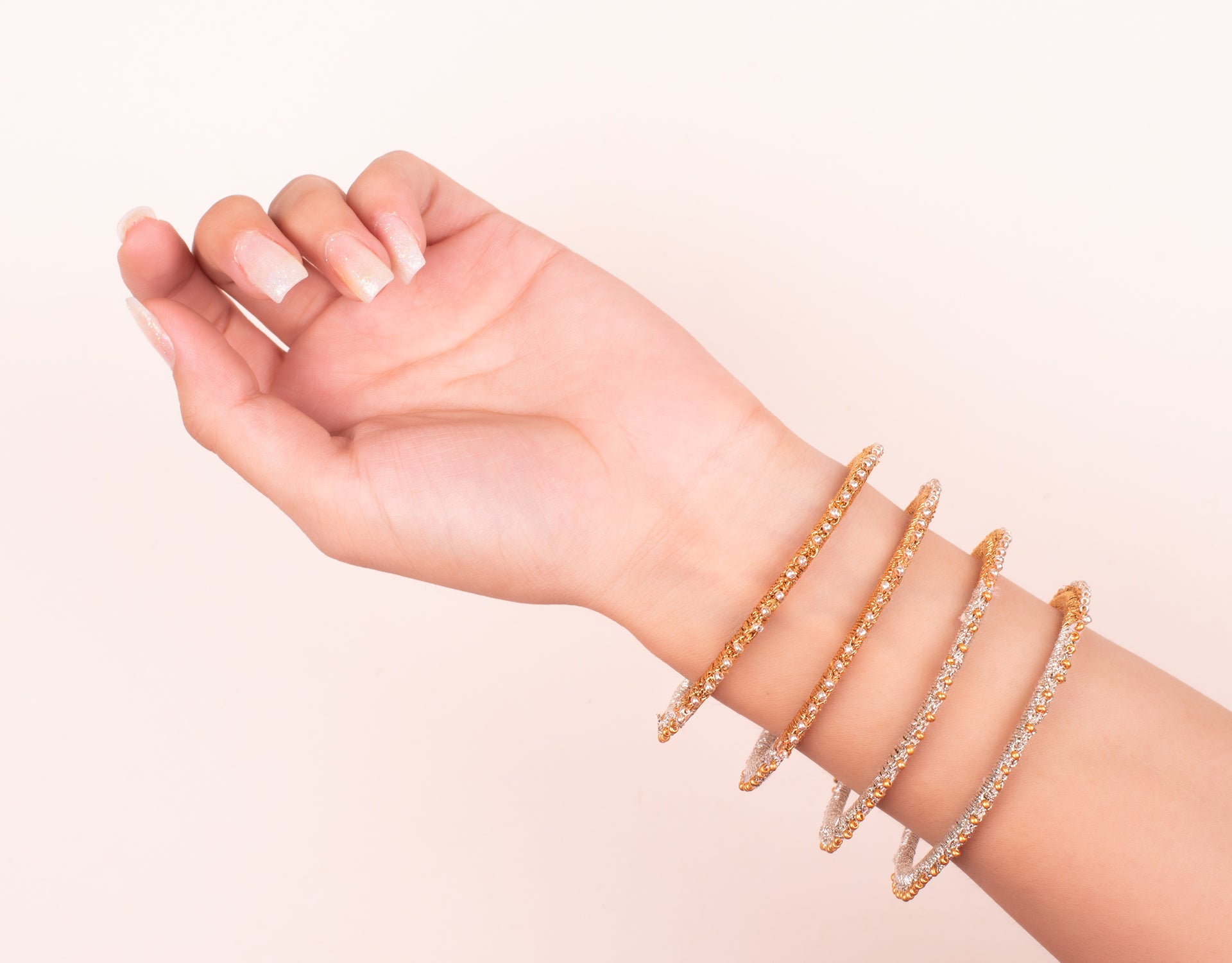 Mosomi Bangle Bhoomi Bangles Set ~ Gold-Silver – Samoolam Crafts