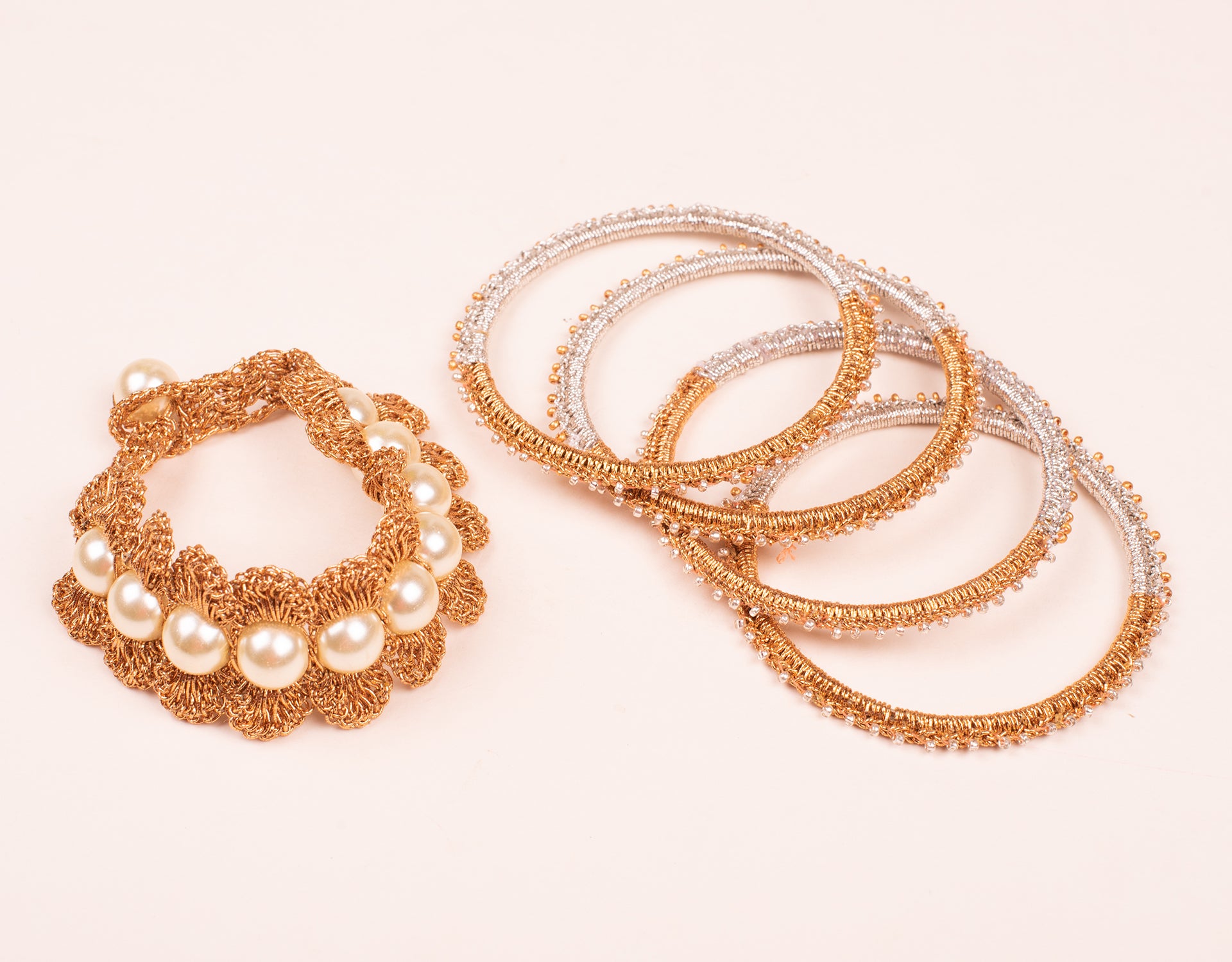 Mosomi Bangle Bhoomi Bangles Set ~ Gold-Silver – Samoolam Crafts